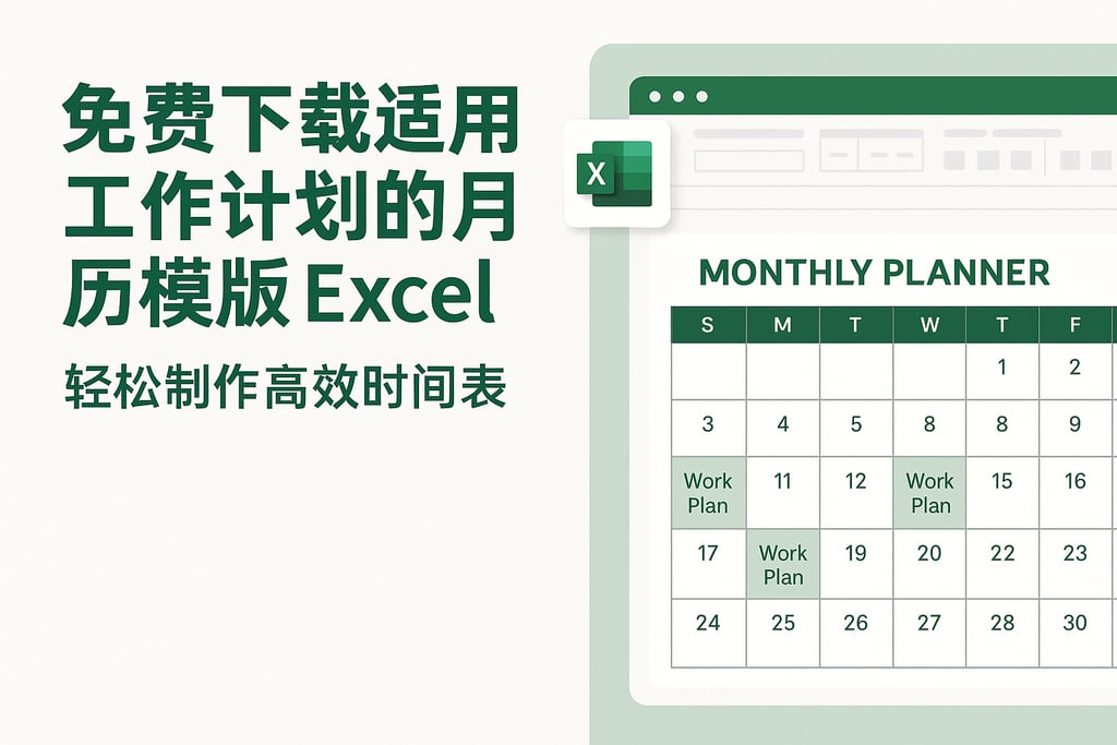 免费下载适用于工作计划的月历模板 excel，轻松制作高效时间表